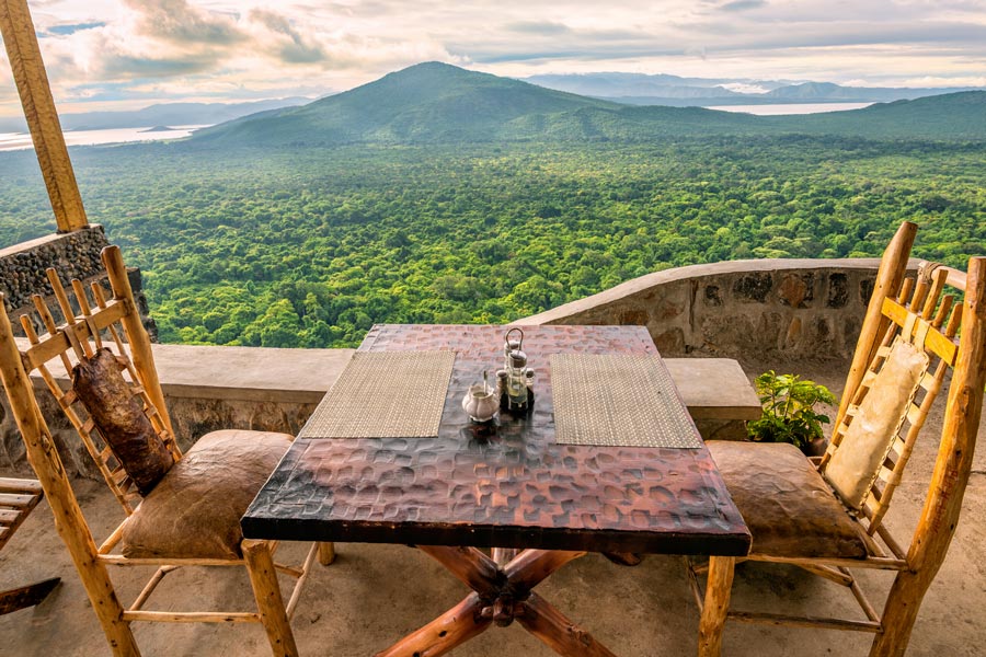 Landscape overlooking the lakes around Arba Minch